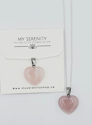 Rose Quartz Heart Necklace