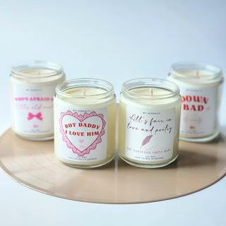 Taylor swift inspired candles, tortured poets department