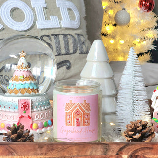 Pink Gingerbread House Candle